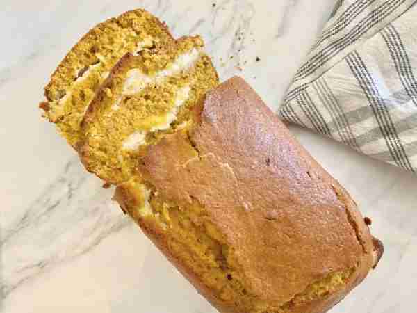 Cream Cheese Pumpkin Bread sliced