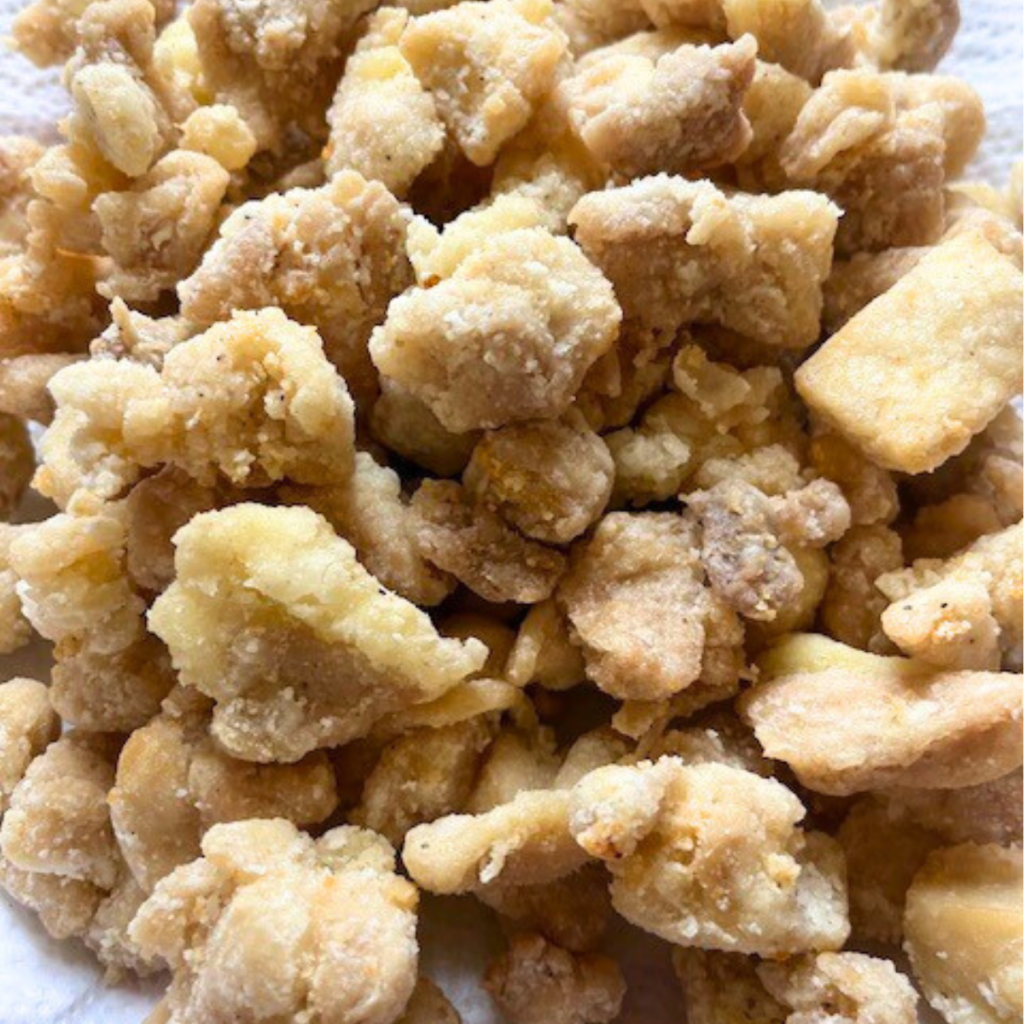 Close up image of deep fried chicken thigh pieces