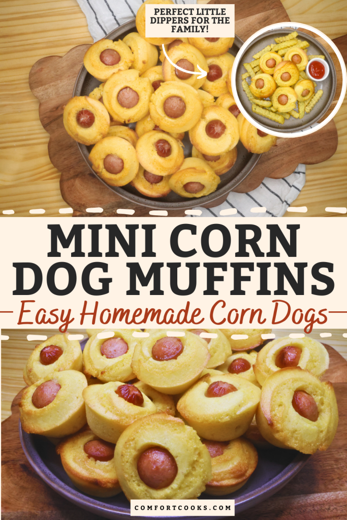 Mini Corn Dog Muffins Pin with text overlay
