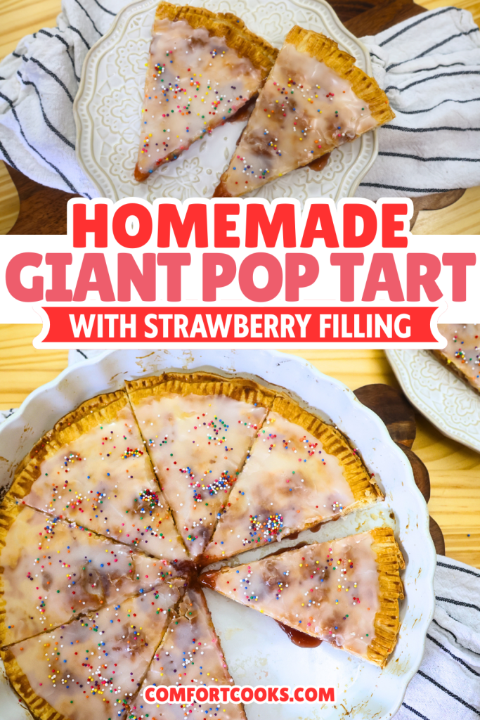 Giant Strawberry Pop Tart Pin with text overlay